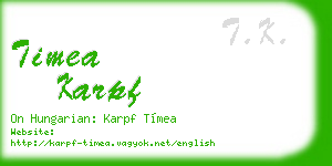 timea karpf business card